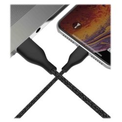 X-SHIELD synk-/opladerkabel USB-A - Lightning, 1m, Sort