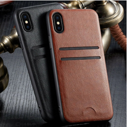 iPhone XR, TPU Dual-card cover i brun