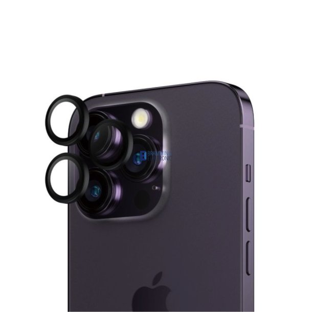 iPhone 14 Pro, 14 Pro Max, Bagkameraglas beskyttelse (3 stk) Sort