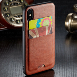 iPhone XR, TPU Dual-card cover i brun