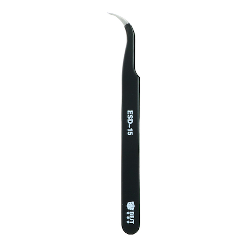 Pincet med buet spids 80gr. - Anti statisk