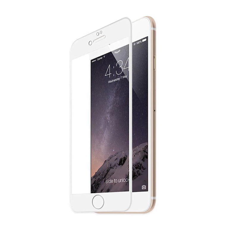 iPhone 6/6S/7/8/SE 2020/SE 2022, Beskyttelsesglas (fuldt dækkende) Hvid