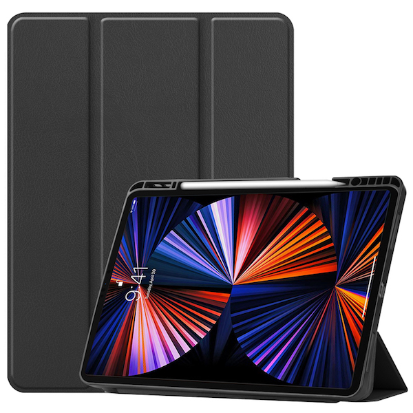 iPad Pro 12.9 2021 / 2022, Flip lædercover i Sort