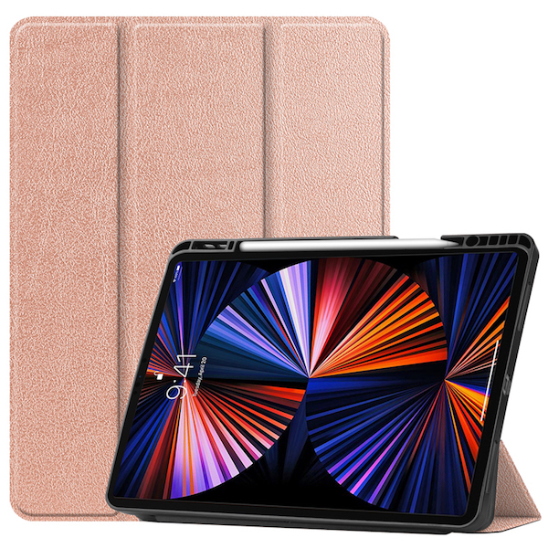 iPad Pro 12.9 2021 / 2022 Flip lædercover i Rosenguld