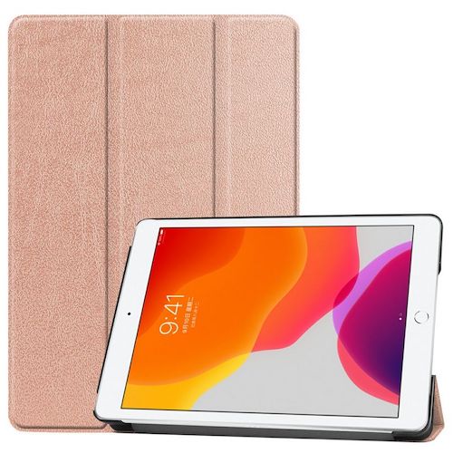 iPad 7/8/9 10.2 Flip lædercover i Rosenguld