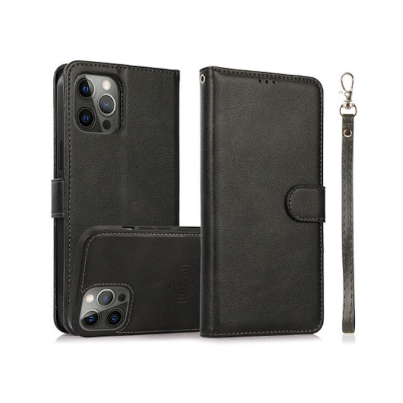 iPhone 7/8/SE 2020/SE 2022 Lædercover Sort 3 Kort