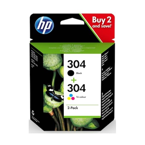 No304 sort & farve combo 2-pack - HP Blæk