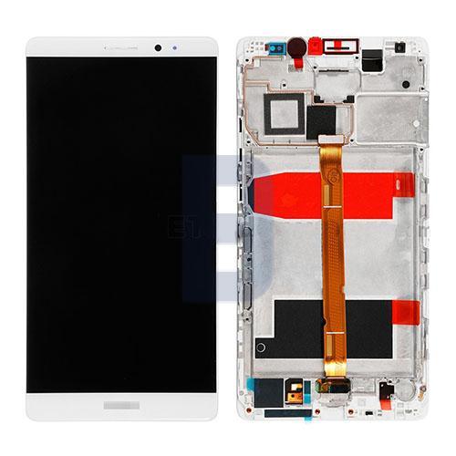 Huawei Mate 8 skærm med ramme i hvid.