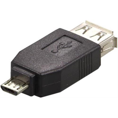 OTG USB-adapter Type A hun - Type Micro B han, sort