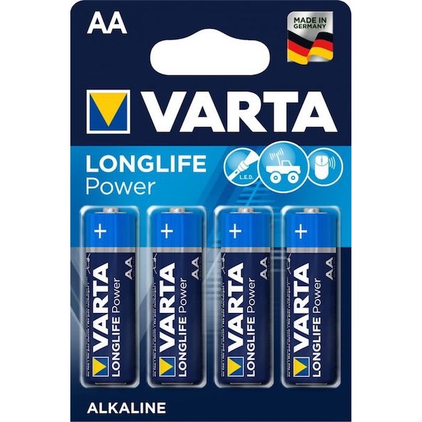4-Pak AA Batterier fra Varta